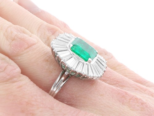 Anillo bailarina de platino vintage de 3,20 quilates con diamantes y diamantes de 4,10 quilates circa 1950 - Imagen 8 de 12