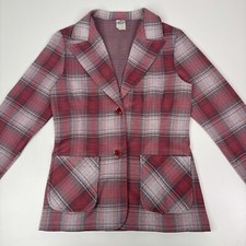 Vintage Kmart Blazer/Jacket Women  s 15/16 Plaid Pink