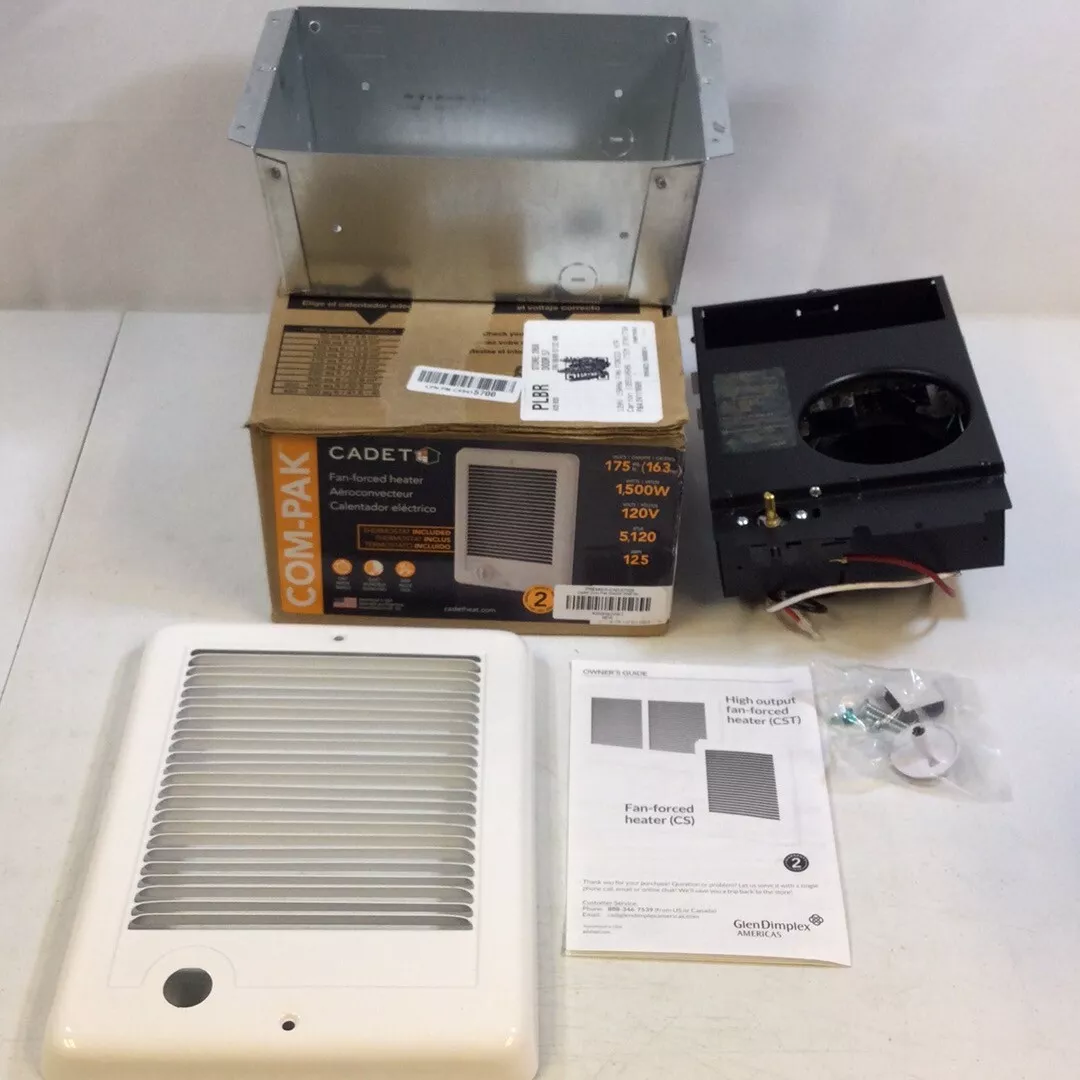 Glen Dimplex Americas White Cadet Com Pak Electric Wall Fan Forced Heater Used