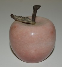 Nice Vintage Red TEACHER'S Marble & Metal Heavy Paperweight Rare