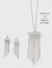 Touchstone Crystal by Swarovski ON THE FRINGE Pendant Crystal Rhodium Plating