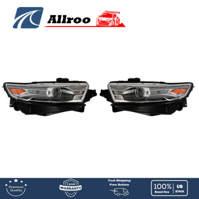 Pair Headlights Front For Ford Taurus 2013-2016 Halogen Replacement Clear Lens