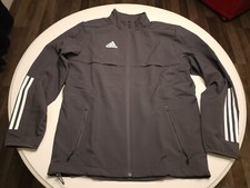 Nwt Adidas Aeroready Primegreen Track Jacket Size Medium Large Hockey Gray White