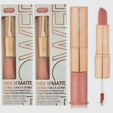 Lot of 2 Flower Beauty Mix N’ Matte Lip Duo - Full Coverage Matte LD1 Melon Kiss