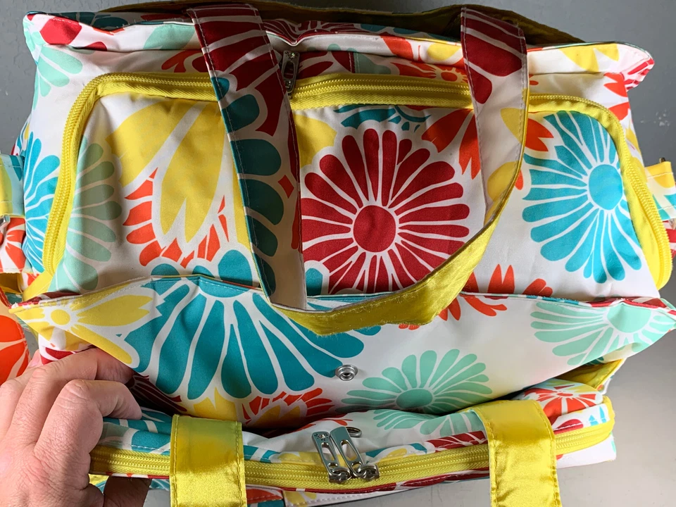 ЧИТАЙТЕ! Ju-Ju-Be JuJuBe цветок питания большой цветочный подгузник сумка белый желтый - Изображение 2 из 4