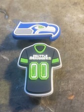 Seattle Seahawks shoe charms, 2 piece set button back