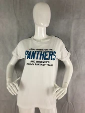 NFL Junk Food Womens Graphic Logo Cotton Carolina Panthers T Shirt Size M