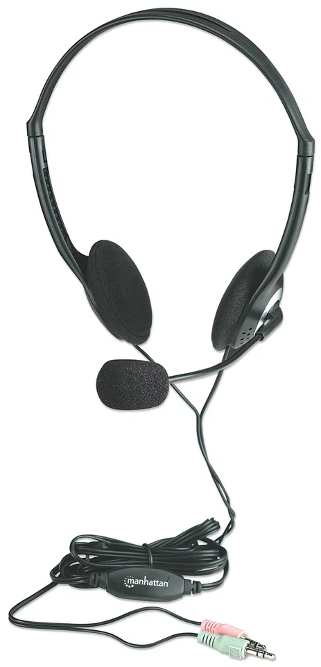 Leichtes Headset mit langem Kabel für PC / Computer Stereo- 3,5 klinke Mikrofon