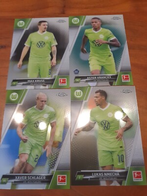 2022 Topps Chrome Bundesliga VfL Wolfsburg 4 Karten 