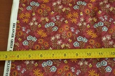 By 1/2 Yd, Colorful Floral on Marbled Red Quilt Cotton, Jo-Ann/Erlanger, C2260
