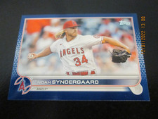 NOAH SYNOERGAARO ANGELS 2022 TOPPS UPDATE BLUE PARALLEL BASE SP CARD #US128