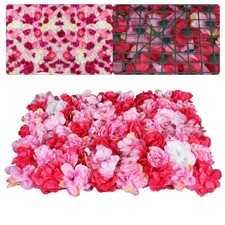 6pcs Artificial Wedding Silk Flower Wall Decor Background Rose Hydrangea Panels