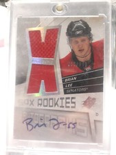 2008-09 UD SPX Brian Lee Rookie Auto Dual Jersey Patch #'d 038/999 Senators 