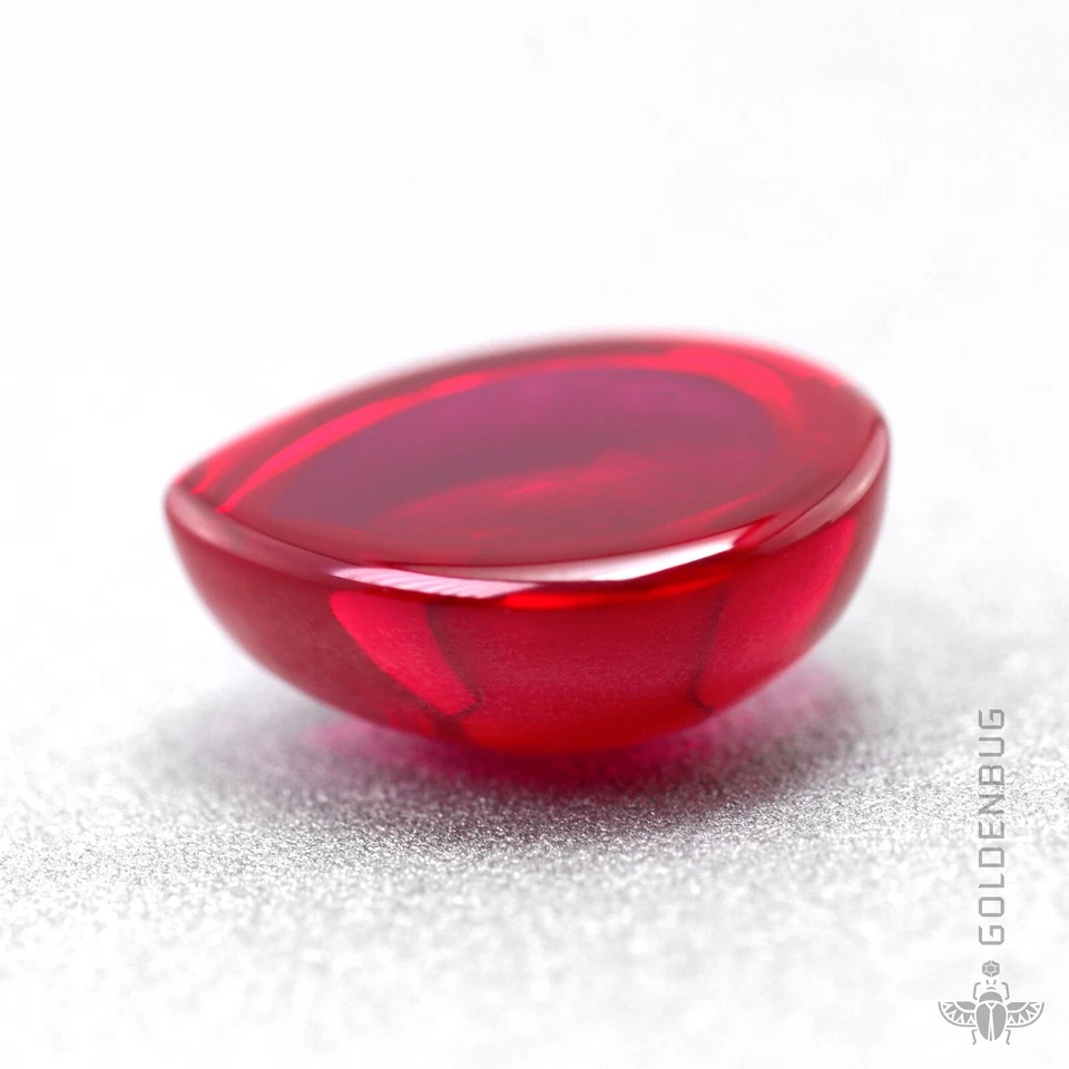 Cabujón de pera rubí suelto genuino cultivado cristal cabina de pera piedra preciosa de corindón rojo UE Foto 3 de 4