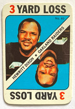 1971 Topps Football Game Inserts 3 Yard Loss Hewritt Dixon # 40 Oakland Raiders