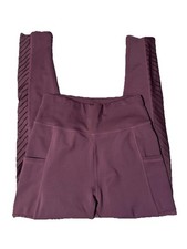 Women's Purple Ankle Leggings High Rise Solid with Pockets