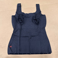 New Ruby Ribbon Embellished Sleek Shape Tank Black Rhinestone Glitter 40