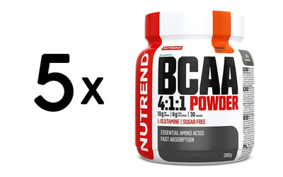 5 x Nutrend BCAA 4:1:1 Powder, Orange - 300g (49,97 EUR/kg)