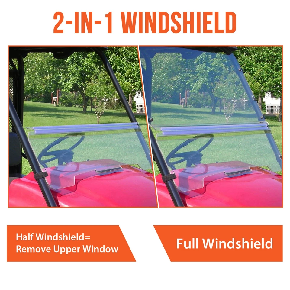 Parabrisas delantero plegable transparente para Kawasaki Mule 3010 2005-2013 Foto 2 de 4