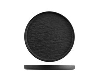 H&H 6 Teller Skin Aus Porzellan Relief Schwarz 20,5 Cm