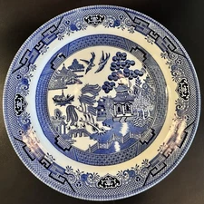 Churchill Blue Willow Dinner Plate 10.25" Made in England Vintage