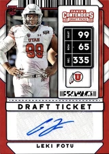 2020 Panini Contenders Draft Picks Leki Fotu Rookie Card #292 Auto