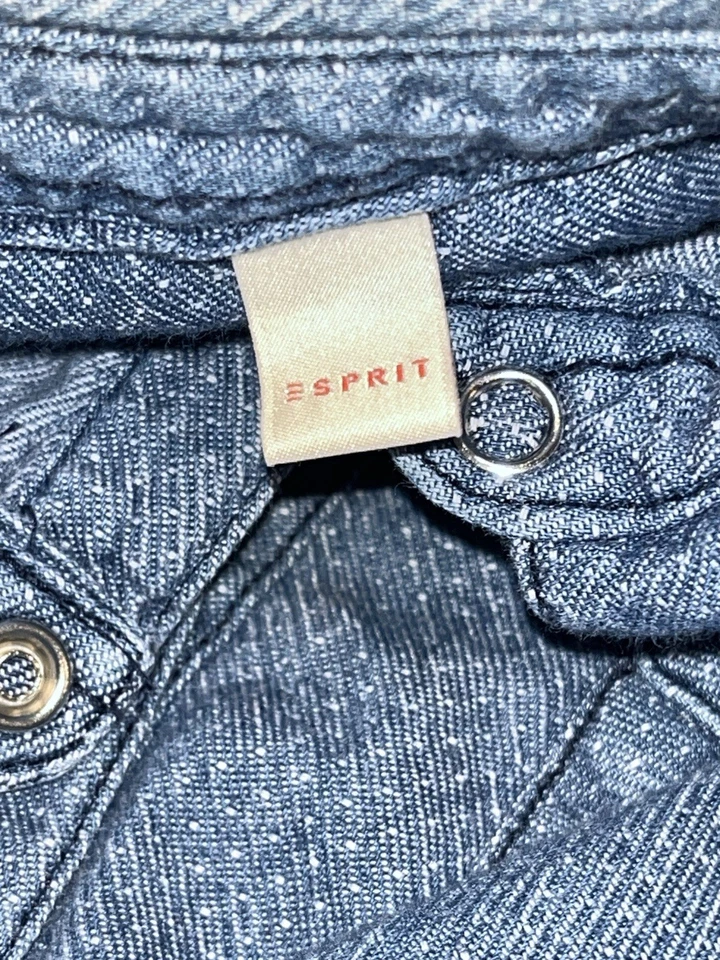 Vestido de mezclilla de algodón con botones y bolsillo Esprit para niñas, talla 6-7 Foto 2 de 4