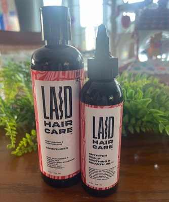 LAID Hair Care  Silk Me Out  CONDITIONER and Anti Itch Scalp Growth Oil  Set