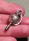 New ListingRARE SOLID SILVER  MINIATURE GRENADE  WATCH KEY WINDER  POCKET WATCH FOB KEY