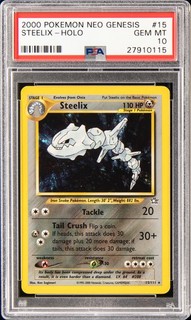 Pokemon Steelix Holo Neo Genesis Unlimited 15/111 PSA 10 gemas como nuevo
