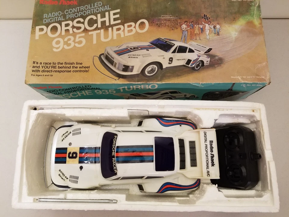 Vintage Radio Shack Porsche 935 Turbo Radio Controlled RC Car CAT#60-3045 WORKS! - Image 2 of 4
