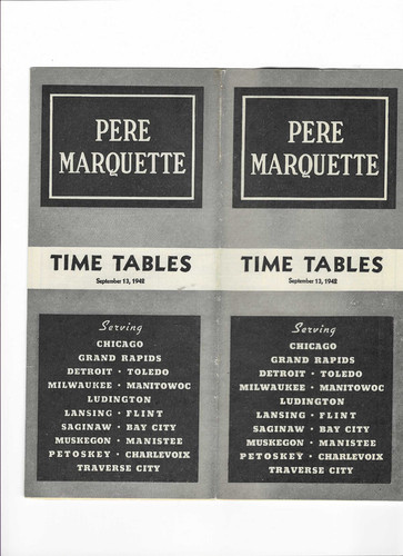 Pere Marquette Railway vintage 1942 orig Time tables