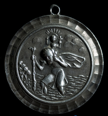 Vintage Sterling Silver St Christopher Pendant Made In England Travel Charm
