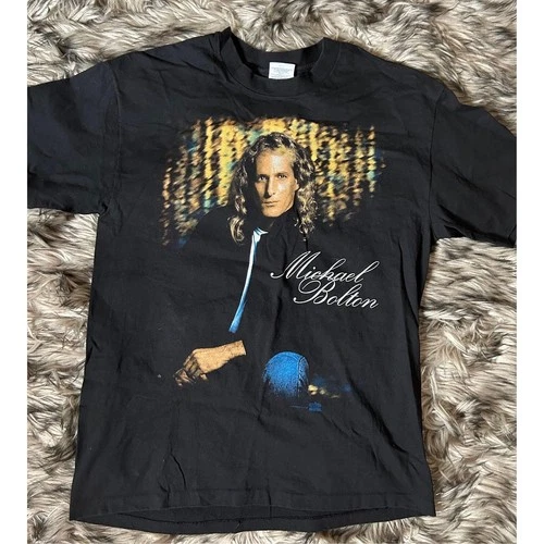 Michael Bolton World Tour Concert Tee Tshirt to 1990s vintage concert t-shirt, vintage, size L, single stitch, B+ condition