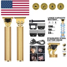 Cordless Beard and Hair Trimmer for Men, Professional T-Blade Zero Gapped Rec...