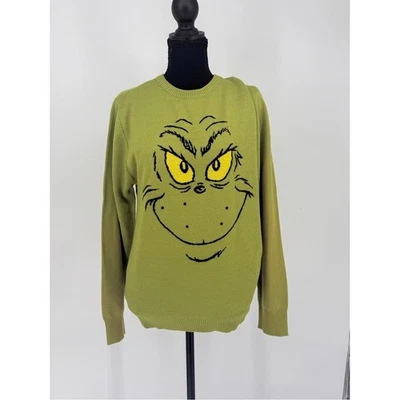 Green Grinch Face Crewneck Sweater - Image 1 of 4