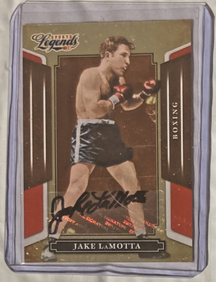 2008 DONRUSS SPORTS LEGENDS BOXING CHAMP HOF JAKE RAGING BULL LAMOTTA AUTO /214