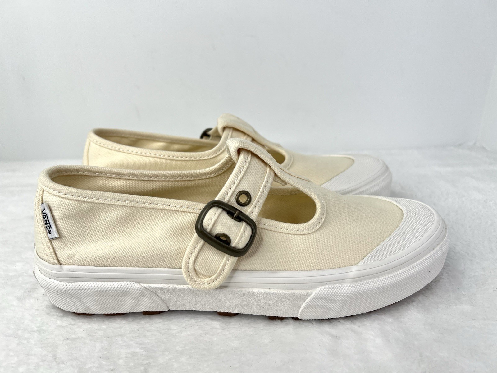 Vans Style 93 Mary Jane Canvas Buckle Shoes Cream Off White Womens Size 6 New thumbnail 4