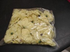 Vintage Silk Dogwood Blooms, Bag of 100 Flowers, 2.5" Light Yellow Millinery