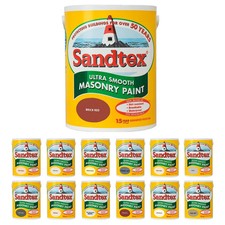 Sandtex   Masonry Paint 5L  Ultra Smooth  Quality Waterproof  All 24 Colours