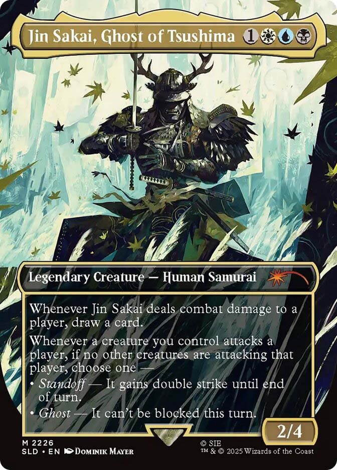 MTG New NM+ Non Foil Jin Sakai Ghost of Tsushima Borderless SLD #2226 Magic Card