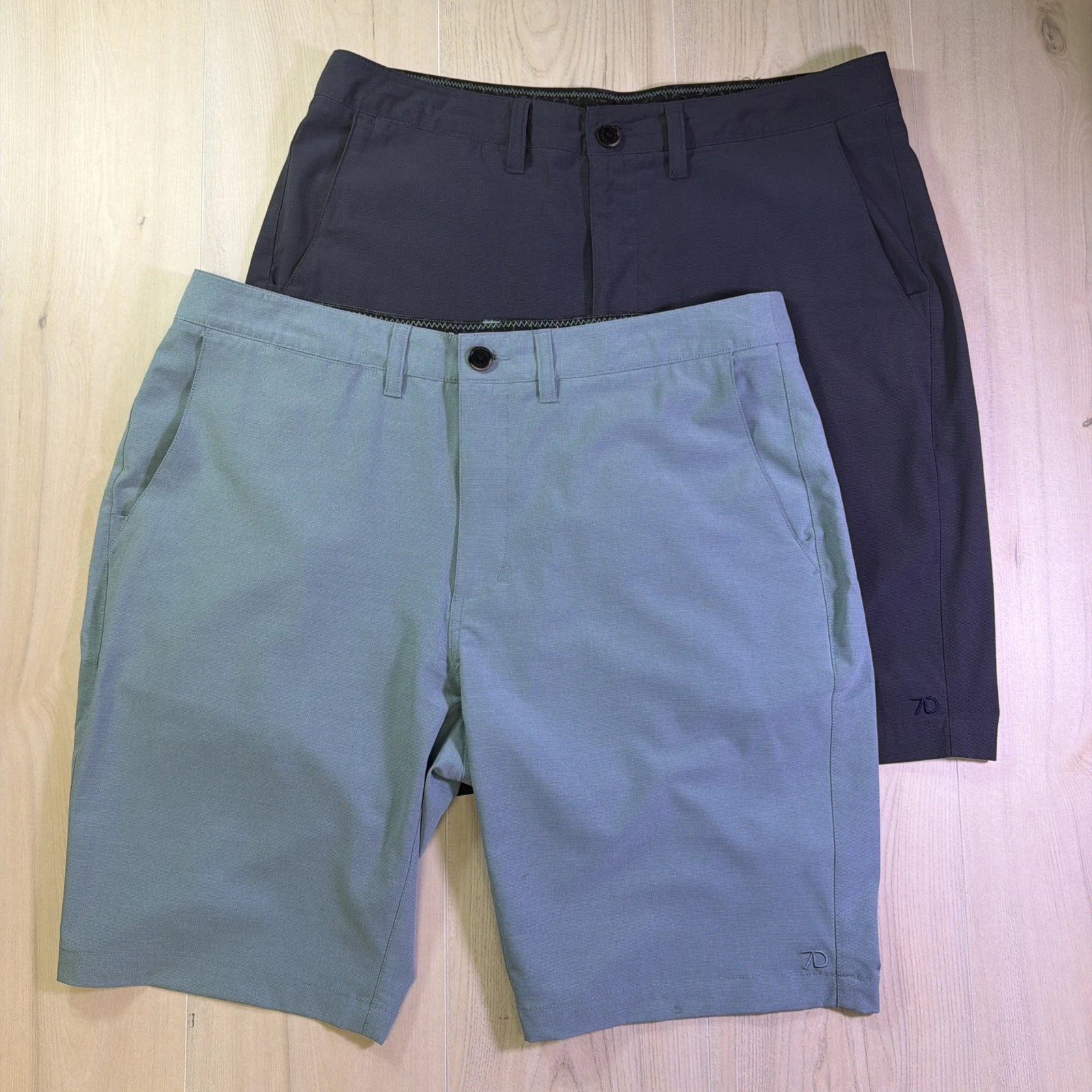 Lot Of 2 7 Diamonds Momentum Performance Short Men's 36 Blue And Gray Stretch