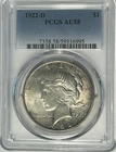 1922 D PEACE DOLLAR PCGS AU 58