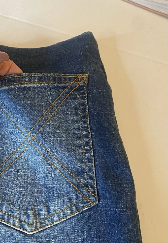 Saia Bisou Bisou Feminina Tamanho 6 Denim Renda Acento Y2K Vintage Anos 90 Saia Linha A - Imagem 4 de 4