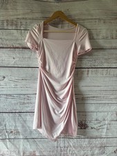 Shein Light Pink Ruched Bodycon Mini Dress – Size 8/10 Approx