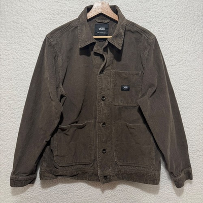 #ad #ad Vans Drill Chore Coat Mens Medium Brown Corduroy Button Up Jacket $39.99