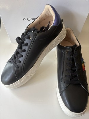 Kurt Geiger Brixton Evil Eye Black Leather Sneaker/Shoes Sz US 9.5 / EUR 41 NEW