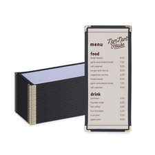 WeChef 30 Pcs Restaurant Menu Covers Single Page 2 View for 4.25 x 11" Paper
