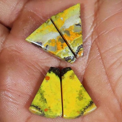 Natural Bumble Bee Jasper Paar Cabochon 39,55 Ct ~2 Paar Lot~ Edelsteine UP44