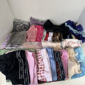 Victoria&rsquo;s Secret PINK Underwear Lot 30 Pairs + 2 Bras NWT L XL 2XL